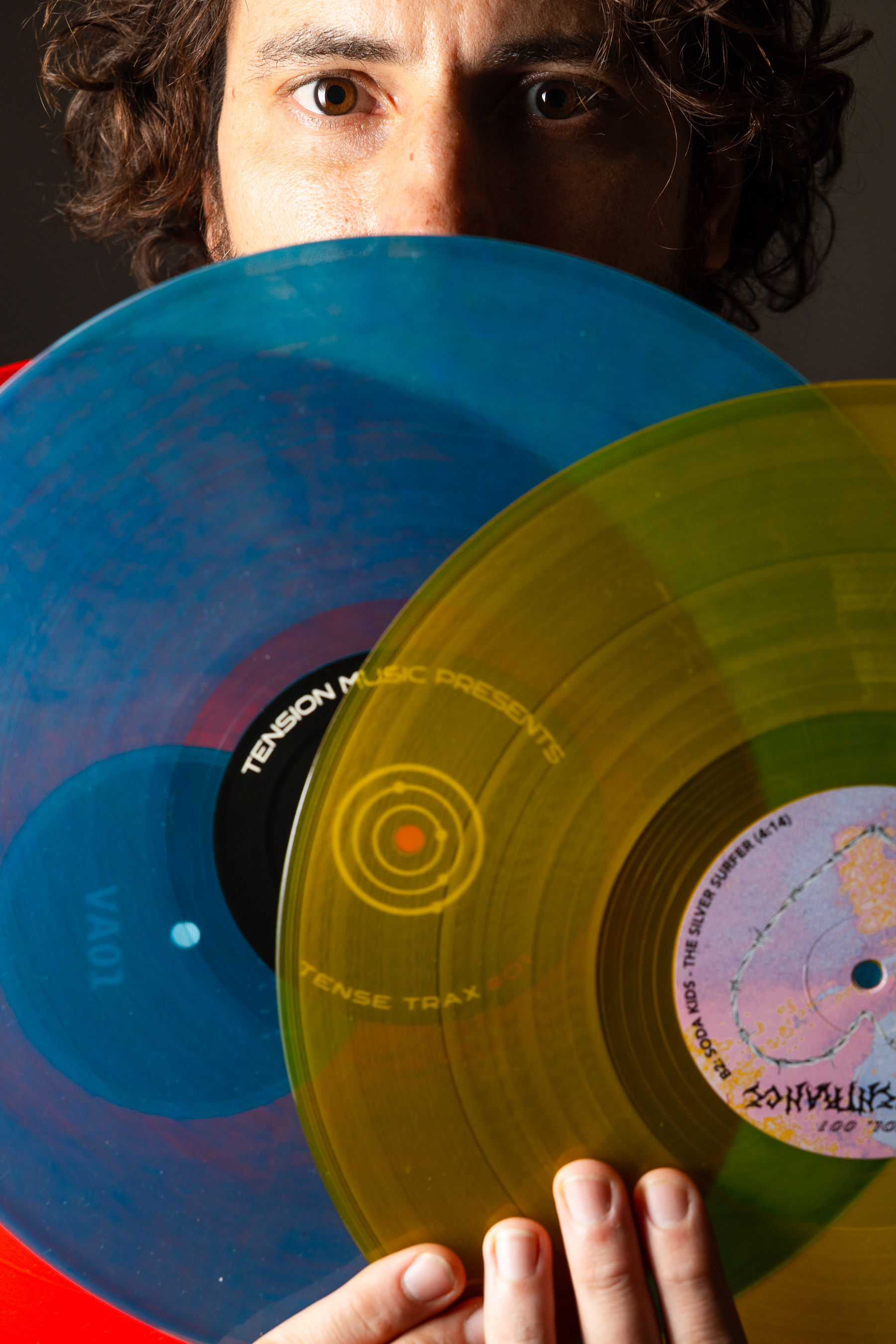 Three colored vinyls